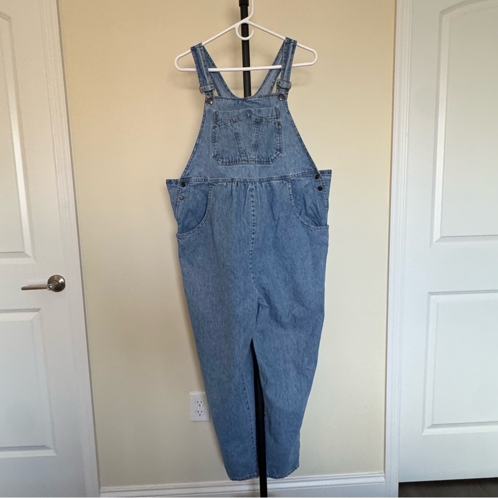 C Sport Women's Light Blue Denim Overalls Maternity or not